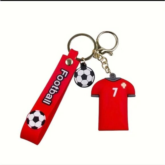 3 for 26 - Soccer/Football Ball Shirt Charm Keychain  - Picture 2 of 3